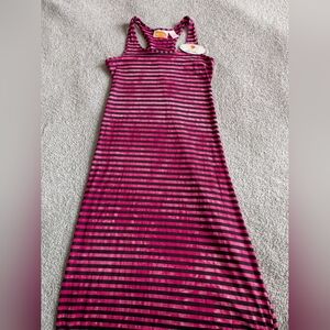 Raya Sun Pink and Black Striped Maxi Dress